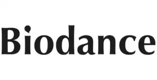 Logo « biodance » noir en police serif gras.