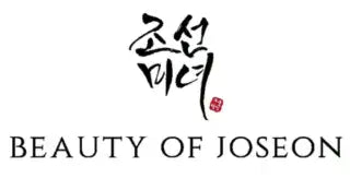 Le logo de calligraphie noire élégante pour Beauty of Joseon, avec un cachet rouge.